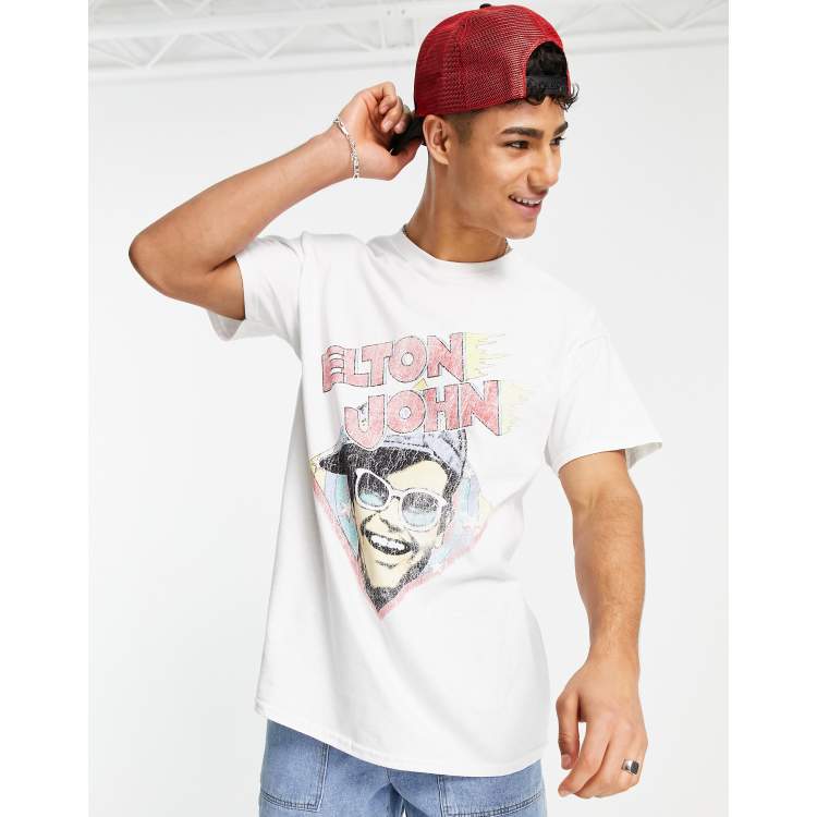 New Look Elton John print ASOS white in | t-shirt