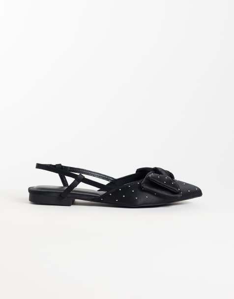 New Look embellished bow slingback in black - view 1