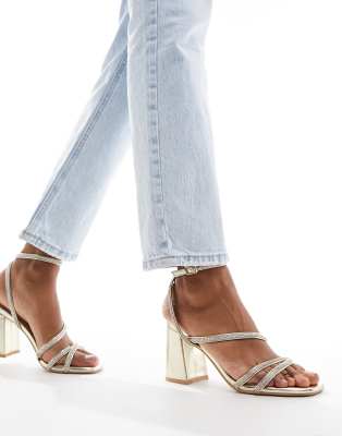 New look outlet gold heeled sandals