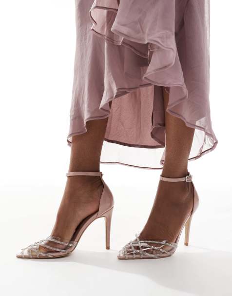 New Look embellished perspex heeled court shoe in pink - view 1