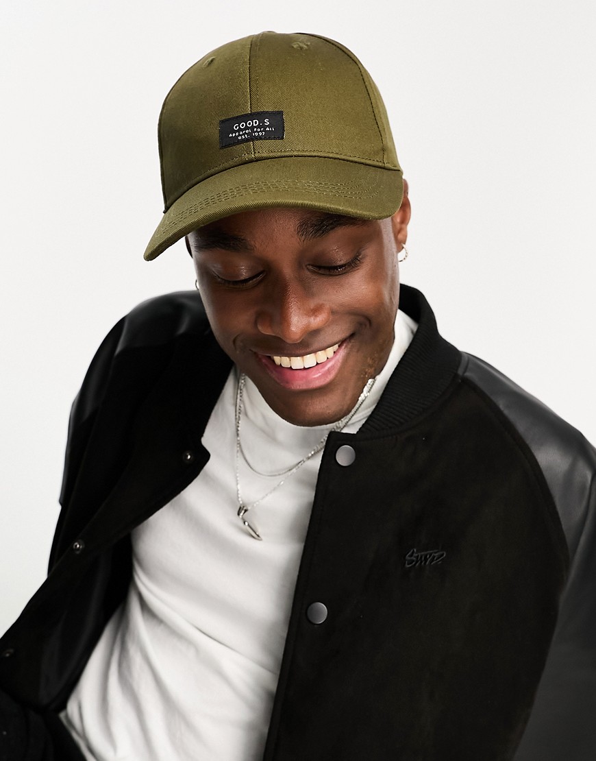New Look Embroidered Cap In Khaki-green