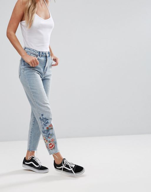 New look floral jeans hotsell