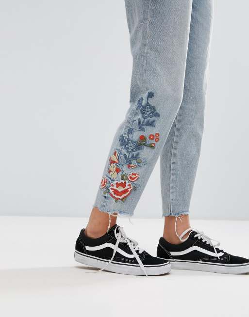 Jeans with hot sale sunflowers