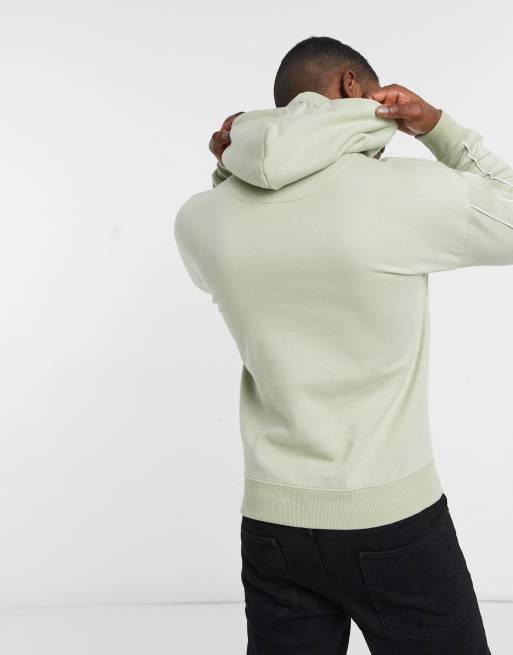 New Look embroidered NLM hoodie with snood in green ASOS