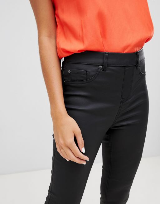 Petite Black Leather-Look 'Lift & Shape' Emilee Jeggings