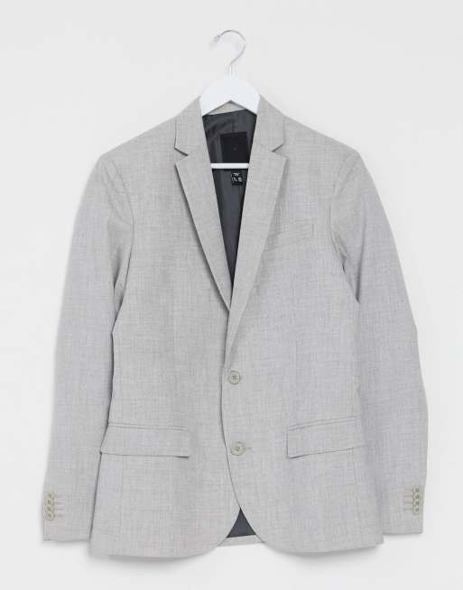 New Look – Enge Anzugjacke in Grau