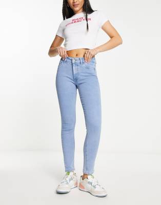 New Look - Enge Jeans in Mittelblau