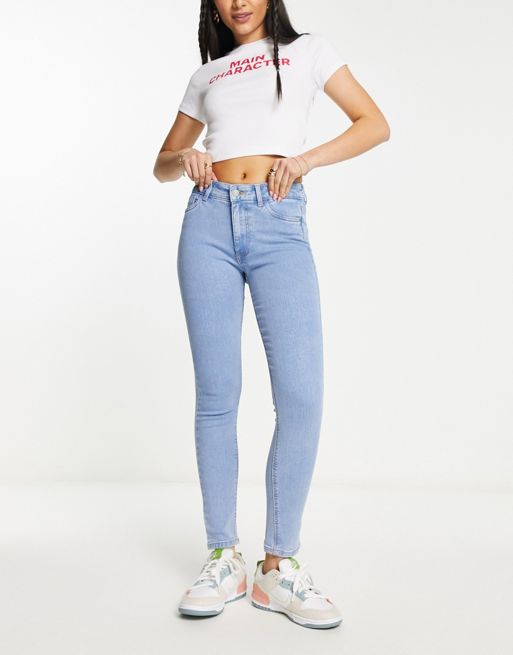 New Look – Enge Jeans in Mittelblau