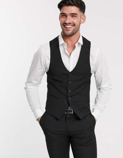 New Look – Enge Weste in Schwarz