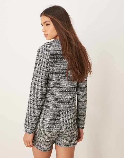 New Look - Ensemble gilet et short en maille bouclée - Noir
