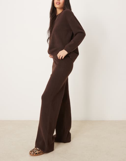 New Look - Ensemble pull oversize et pantalon de jogging - Marron
