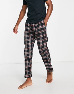 Pyjamas New Look - Ensemble t-shirt et jogger confort - Carreaux noirs