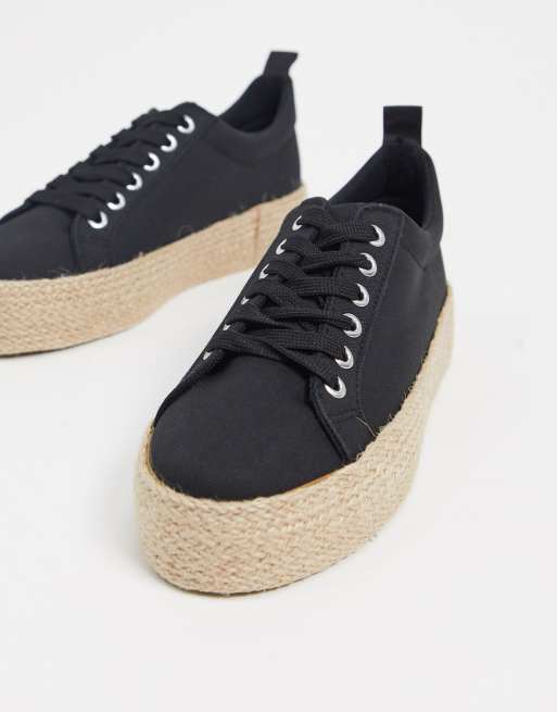 Black platform sale espadrille sneakers