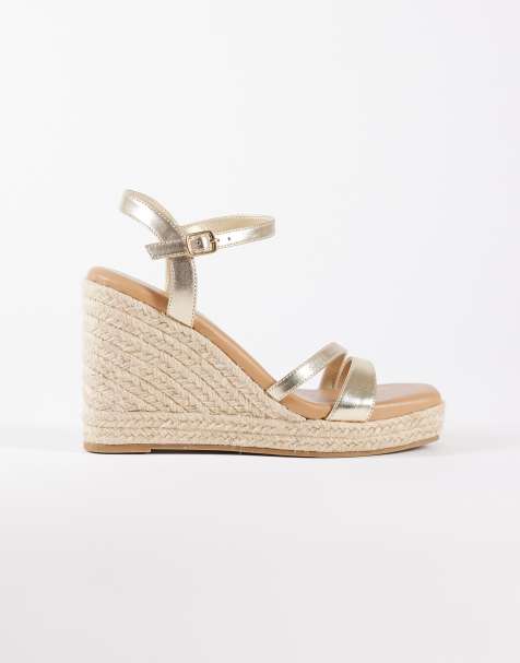 New Look Espadrille wedges in gold - view 1