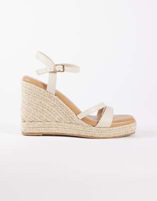 Espadrilles in Cremeweiß mit Keilabsatz Weiß 38
