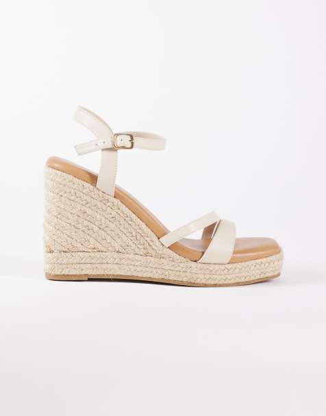New Look - Espadrilles met sleehak in crème - view 1