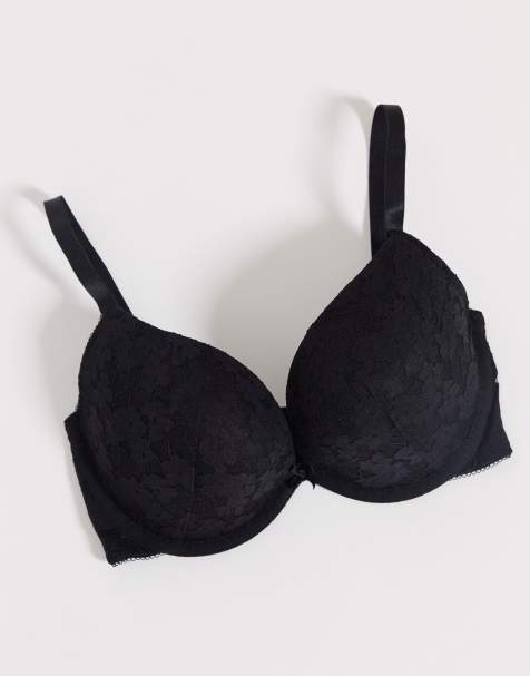 New Look essential lace push up bra in black - view 1