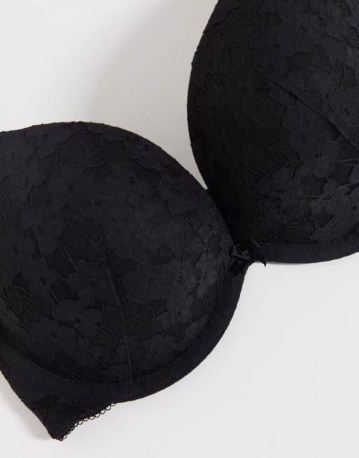 New Look essential lace push up bra in black, 4 of 4