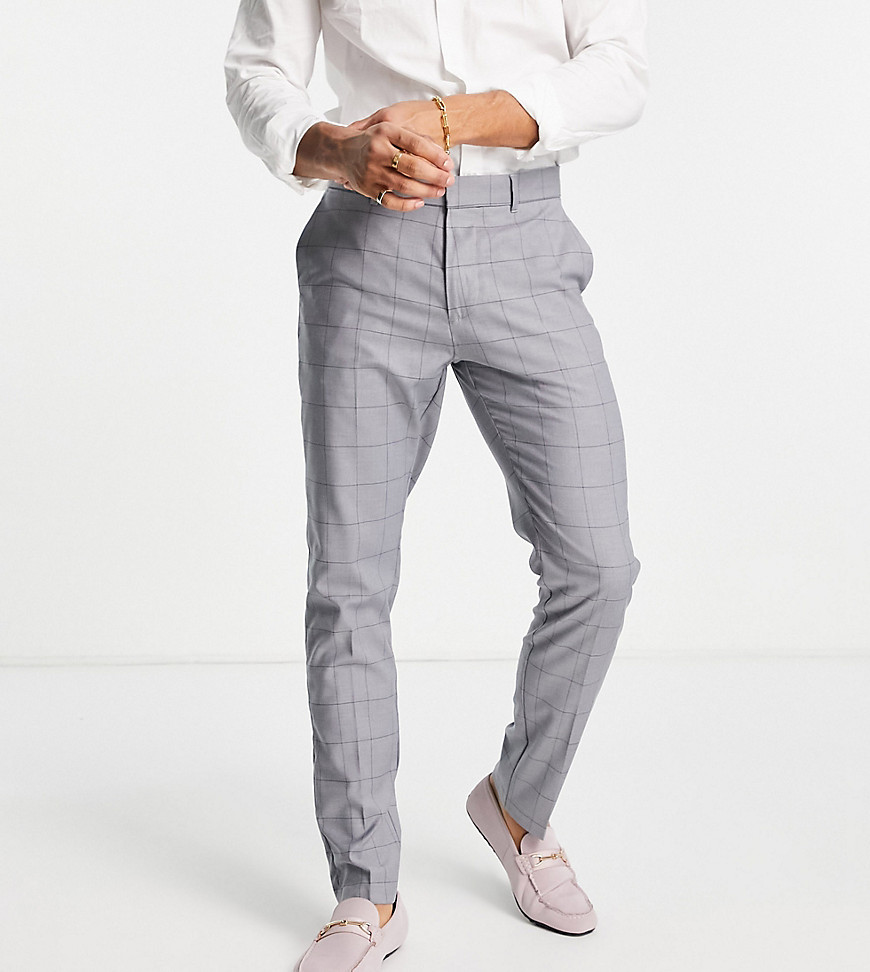 New Look exclusive skinny suit pants in mid gray