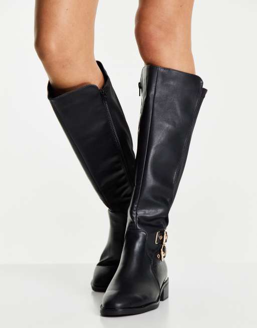 Extra wide fit knee high clearance boots