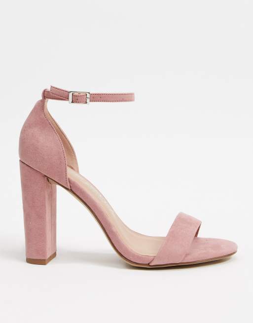 Pink suede clearance heels new look