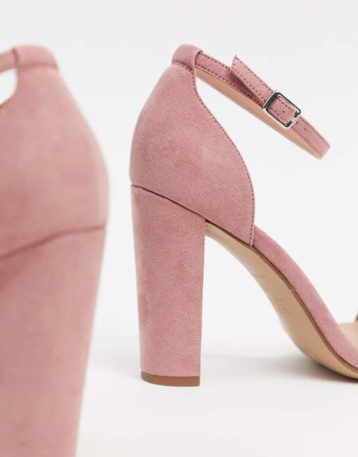 Pink wide fit block hot sale heels