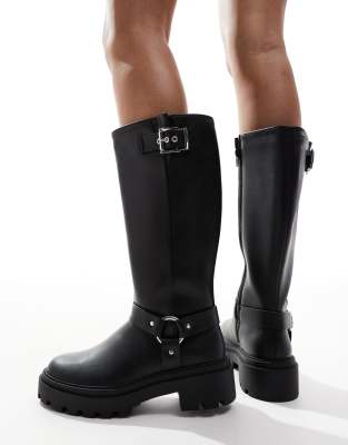 New Look New Look Extra Wide Leg chunky knee boot in black