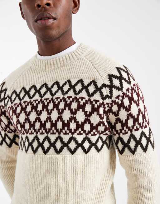 New Look fairisle knit jumper in cream, 5 of 5