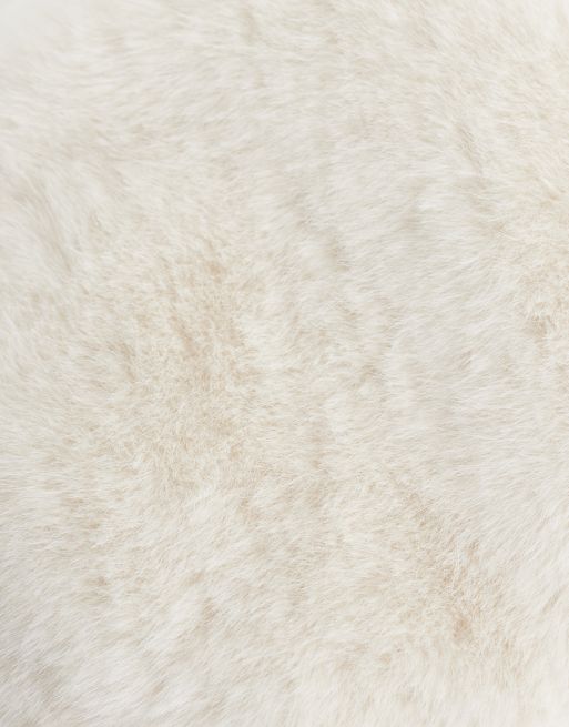 New Look faux fur bucket hat in cream, 3 of 3
