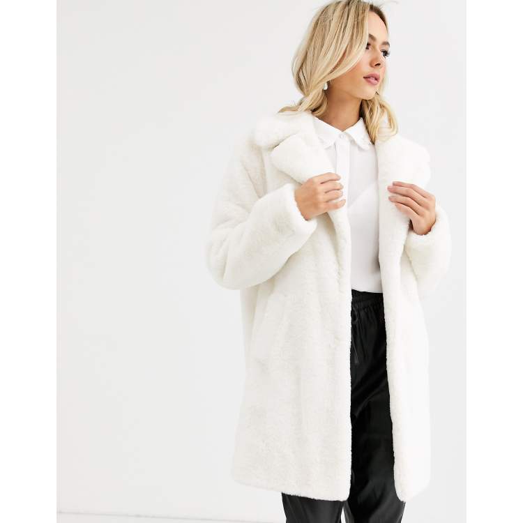 New look clearance white fur coat