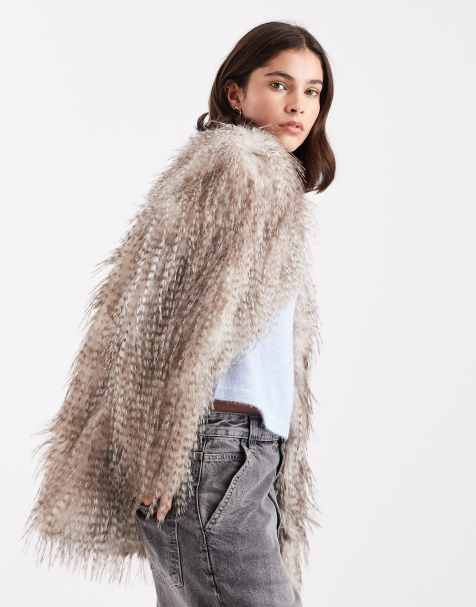 New Look faux fur coat in white - view 1