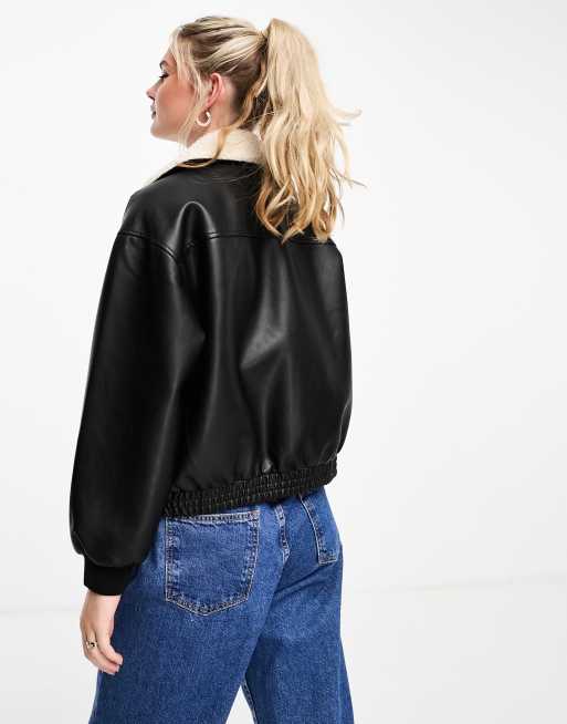 Faux fur bomber jacket new outlet look