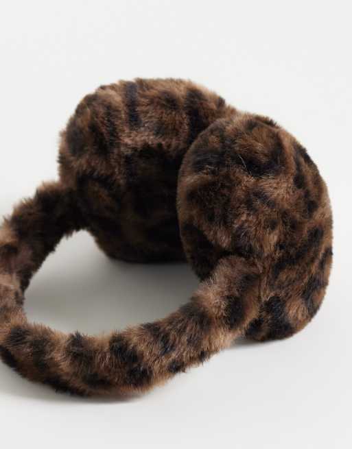 New Look faux fur earmuffs in leopard print, 3 of 3