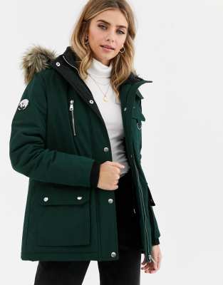 green fur hood coat