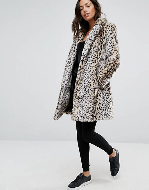 New Look Faux Fur Leopard Print Coat Asos, New Look Leopard Print Faux Fur Coat
