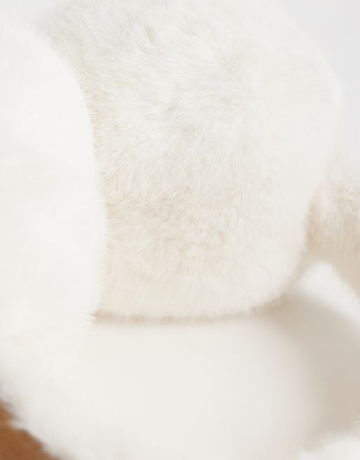 New Look faux fur shearling earmuff in camel, 2 of 3