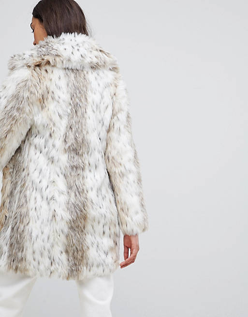 New Look Faux Fur Snow Leopard Coat Asos, Petite Snow Leopard Print Faux Fur Coat Uk