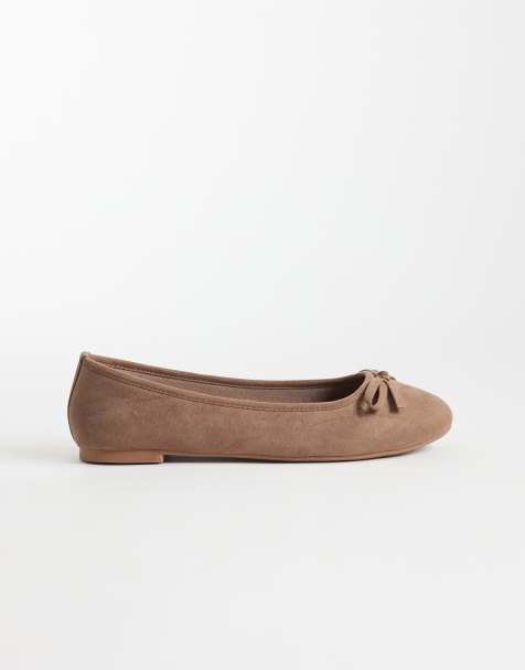 New Look faux leather ballet flats in light brown - view 1