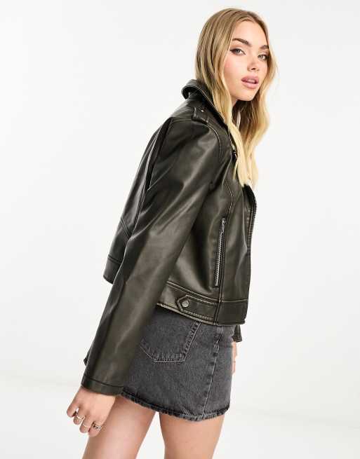 New look real leather jacket hotsell