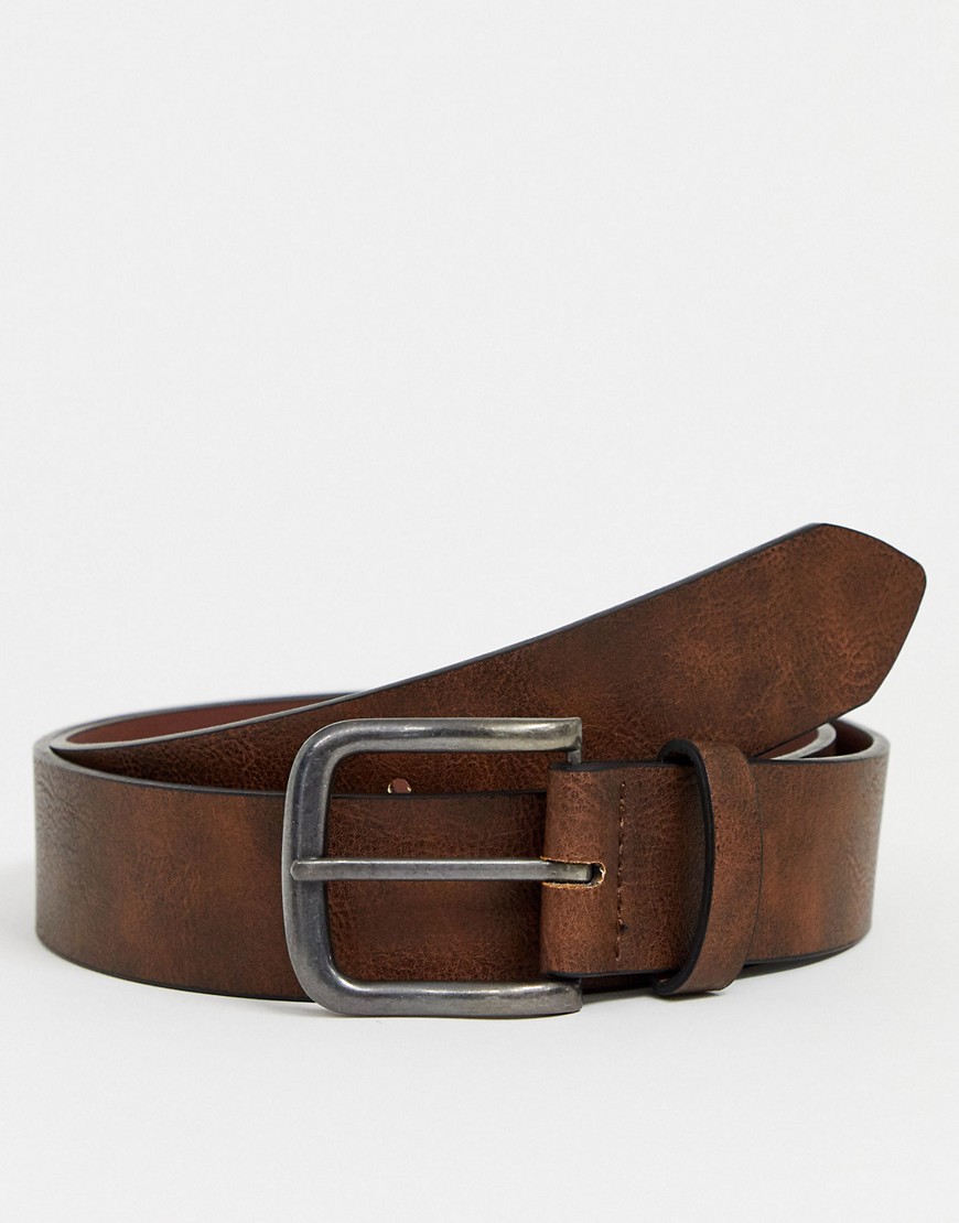 New Look faux leather casual belt in brown