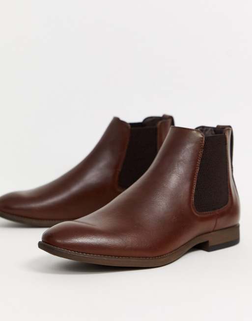 brown chelsea boots asos
