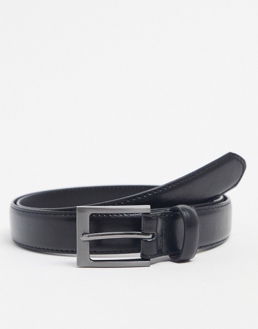 New Look faux leather formal belt in black