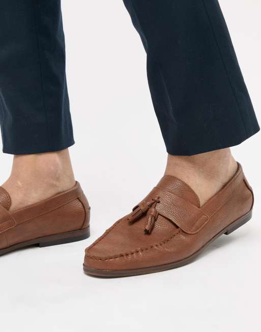 tan flat loafers