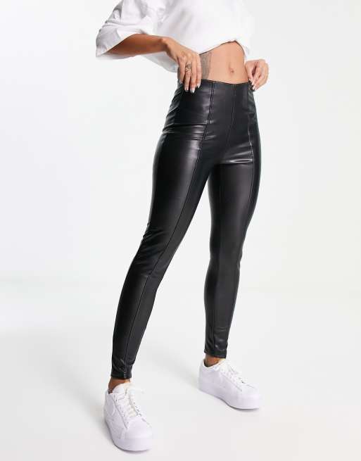 New Look faux leather pants leggings in black