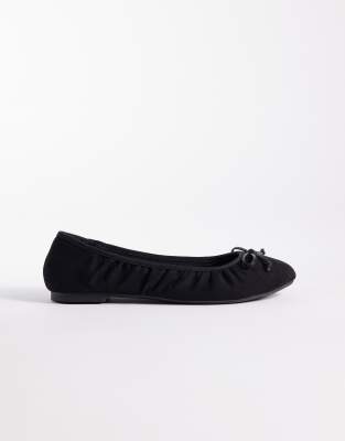  faux leather ruched ballet flat 