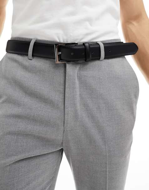 New Look faux leather smart belt in black - view 1