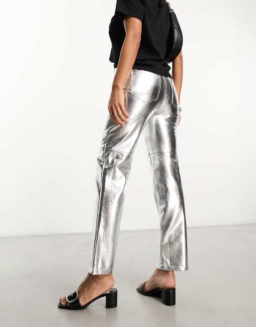 Silver sales trousers zara