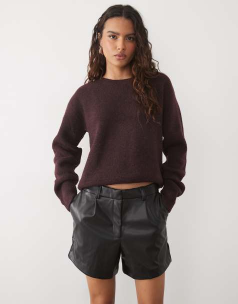New Look faux leather tailored short in black - view 1