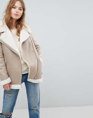 new look shearling jacket