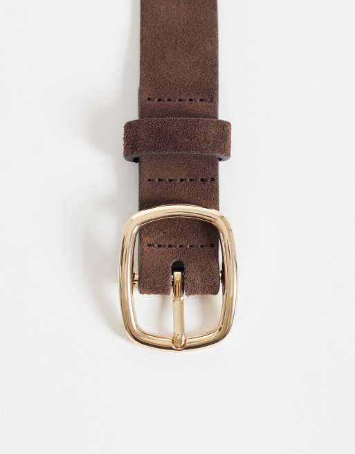 New Look faux suede belt in brown, 3 of 3